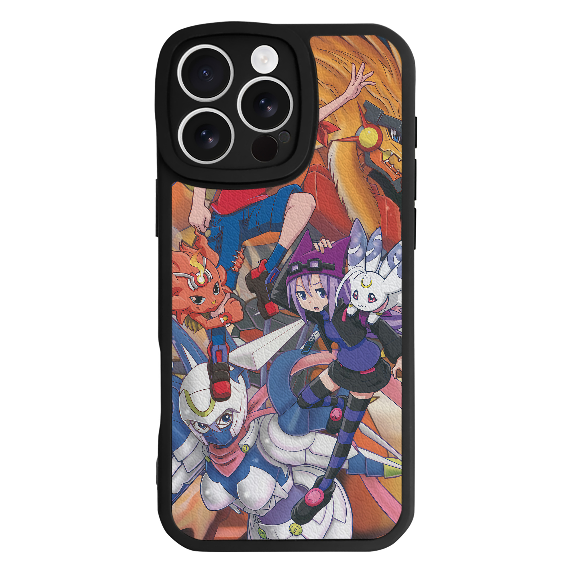 （画像用） Digimon デジタルモンスター/デジモン 【iPhone 16シリーズ対応】シリコンスマホケース（レザー調） 材質：シリコン